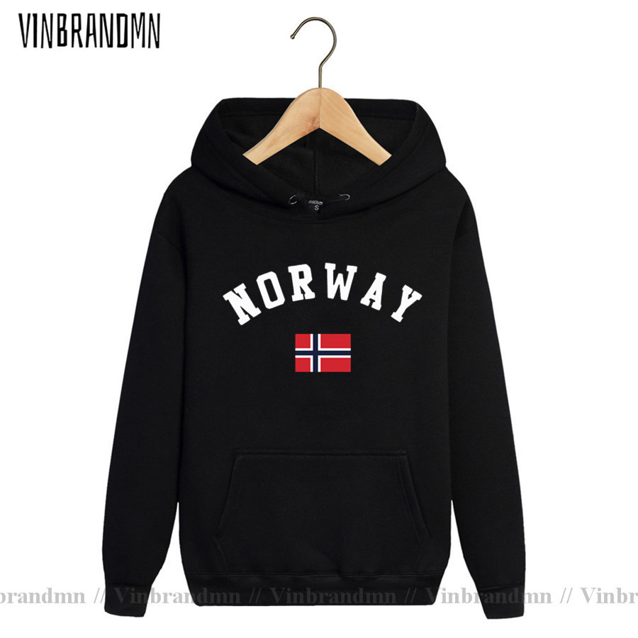 Europe Streetwear Brand - 2023 Yeni Norveç Bayrağı Erkekler Kapüşonlular